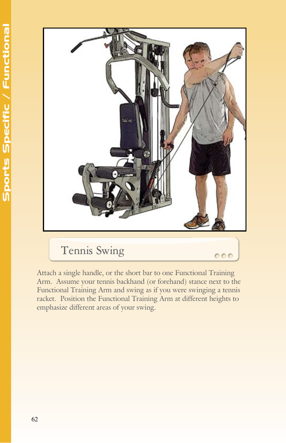 Tennis swing | BodyCraft Strength Training System User Manual | Page 64 / 65