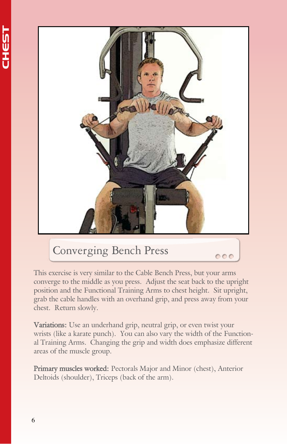 Converging bench press | BodyCraft Strength Training System User Manual | Page 8 / 65