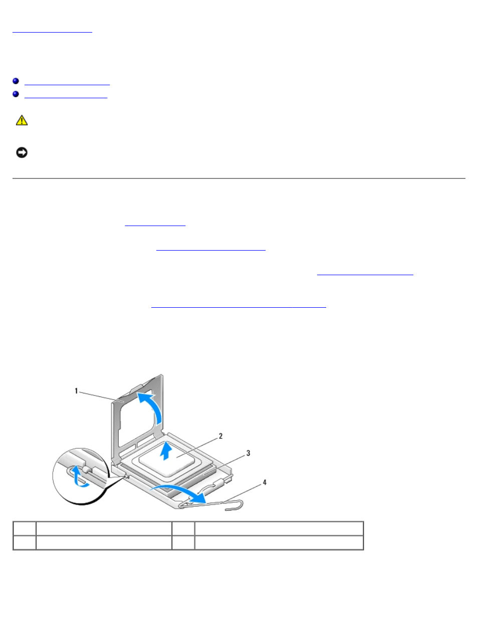 Replacing the processor, Removing the processor | Dell XPS 430 (Mid 2008) User Manual | Page 34 / 54