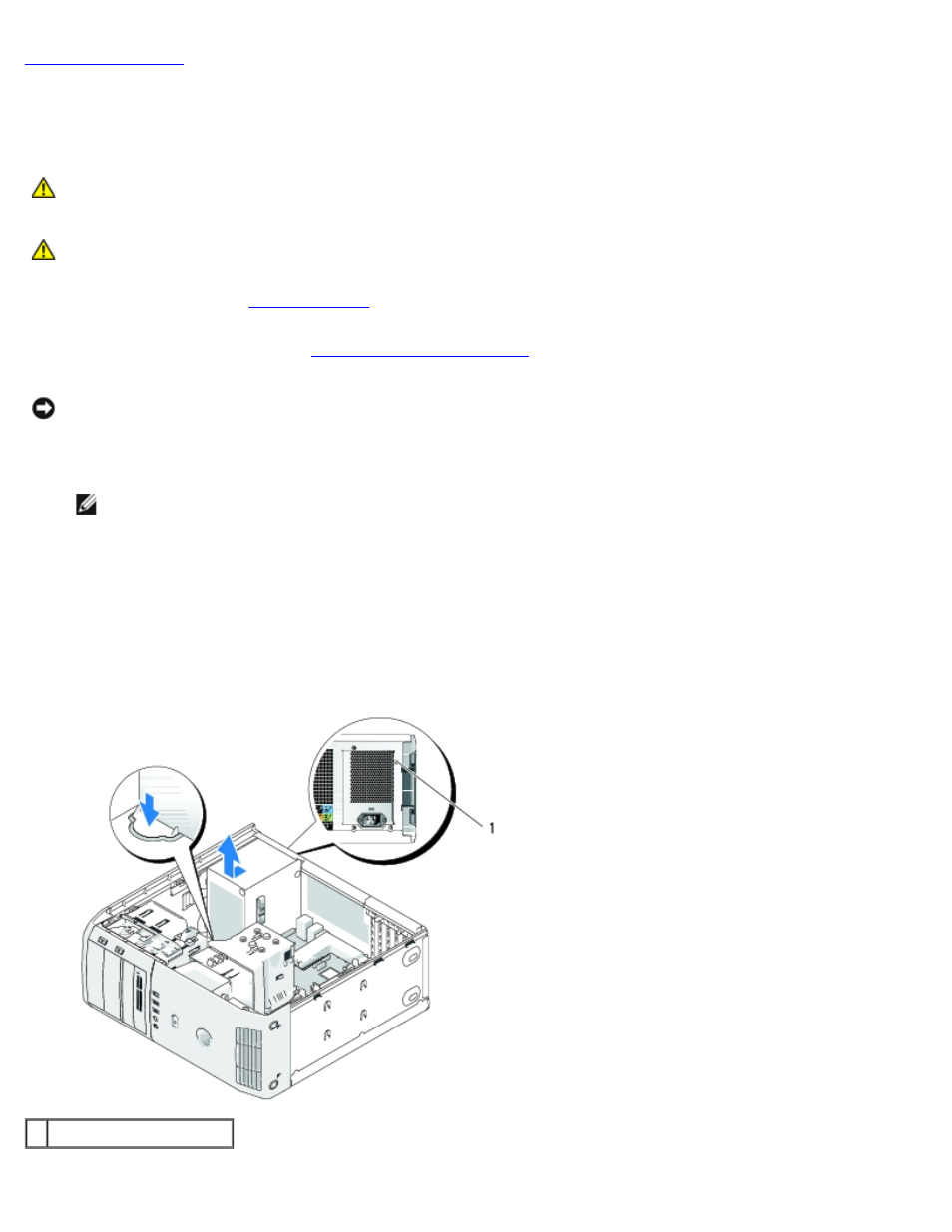 Replacing the power supply | Dell XPS 430 (Mid 2008) User Manual | Page 39 / 54