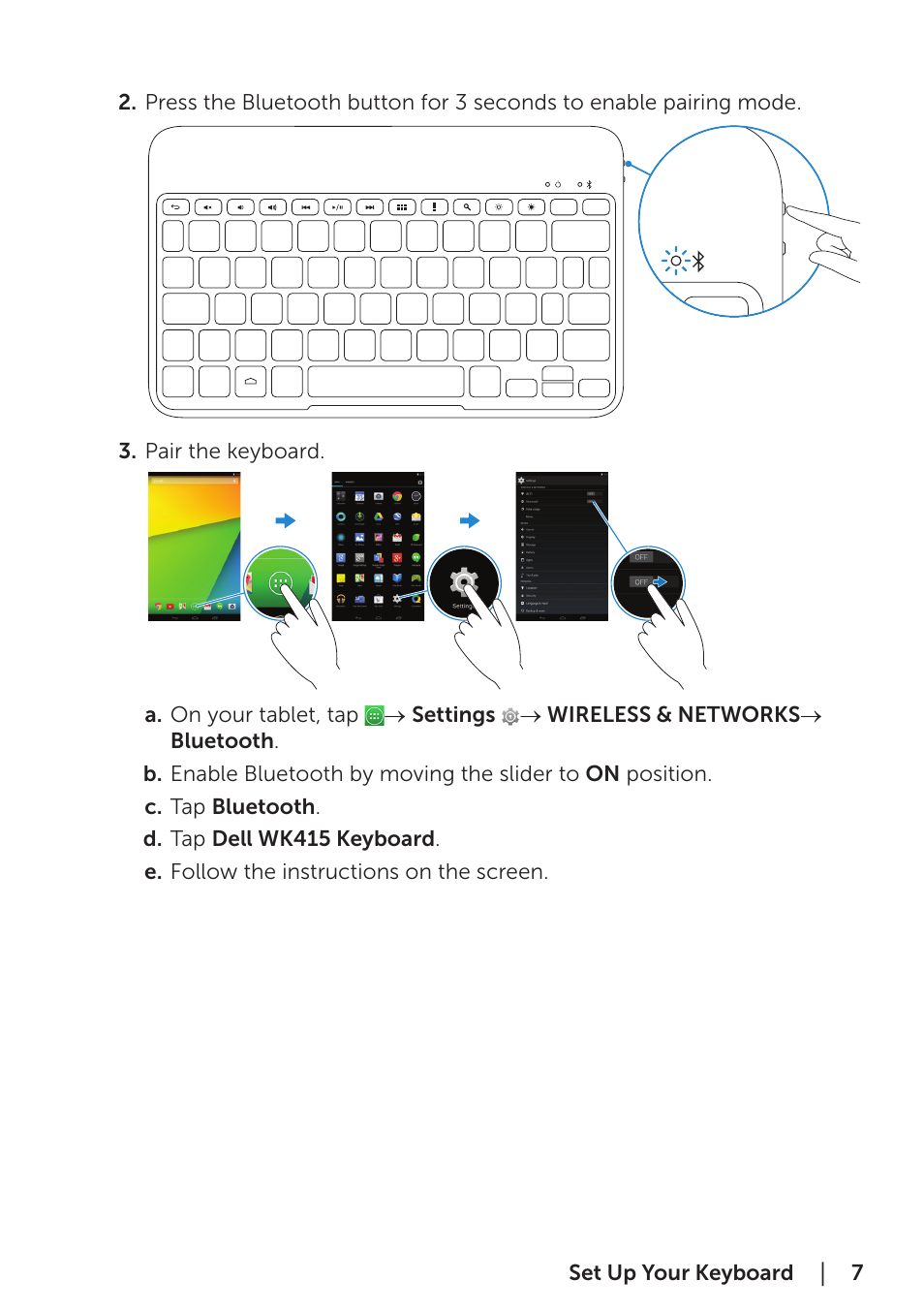 Dell Bluetooth Keyboard Folio WK415 User Manual | Page 7 / 11