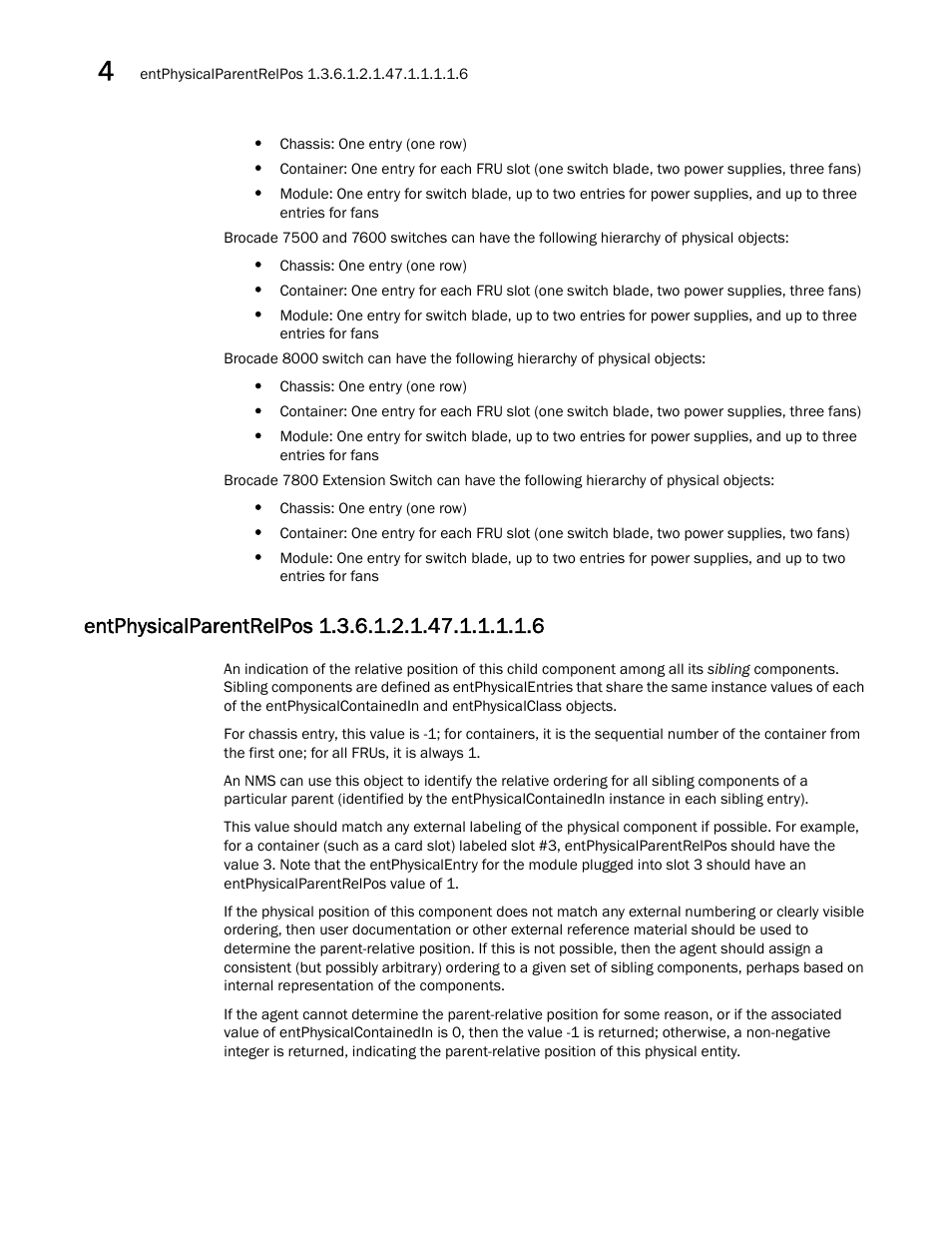 Entphysicalparentrelpos 1.3.6.1.2.1.47.1.1.1.1.6 | Dell POWEREDGE M1000E User Manual | Page 144 / 382