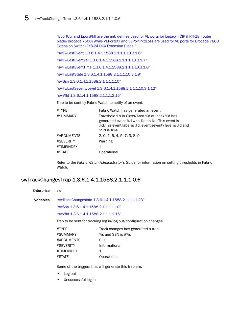 Swtrackchangestrap 1.3.6.1.4.1.1588.2.1.1.1.0.6 | Dell POWEREDGE M1000E User Manual | Page 176 / 382