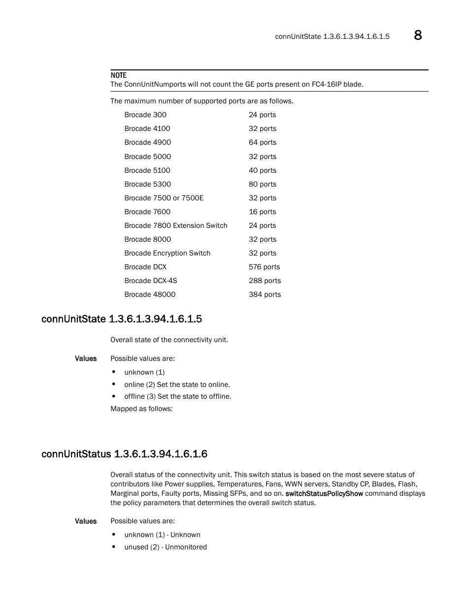 Connunitstate 1.3.6.1.3.94.1.6.1.5, Connunitstatus 1.3.6.1.3.94.1.6.1.6 | Dell POWEREDGE M1000E User Manual | Page 257 / 382