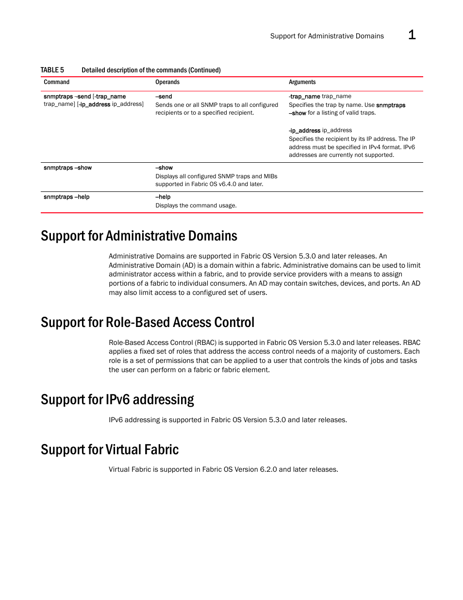 Support for administrative domains, Support for role-based access control, Support for ipv6 addressing | Support for virtual fabric | Dell POWEREDGE M1000E User Manual | Page 37 / 382