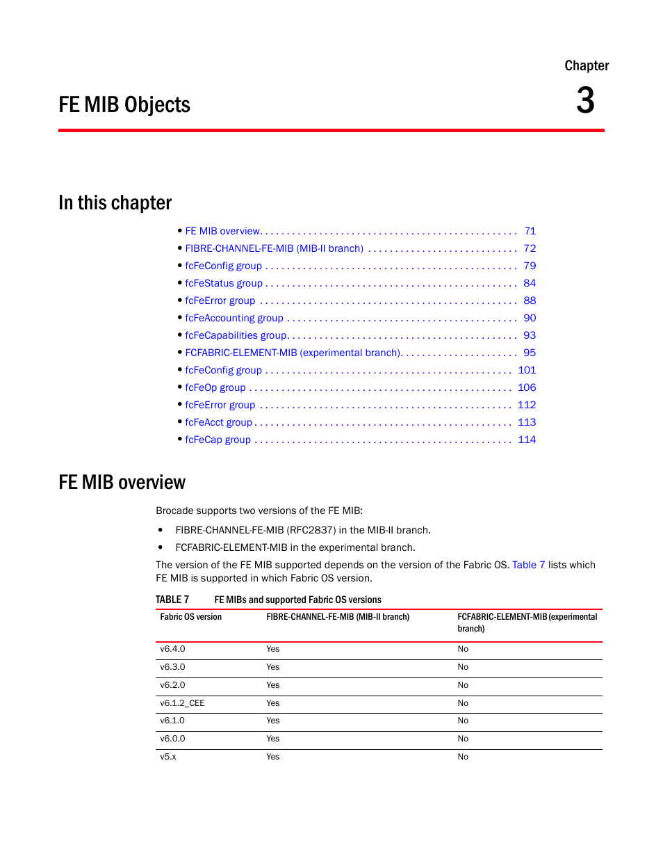 Fe mib objects, In this chapter, Fe mib overview | Chapter 3, Chapter 3, “fe mib objects, Chapter | Dell POWEREDGE M1000E User Manual | Page 89 / 382