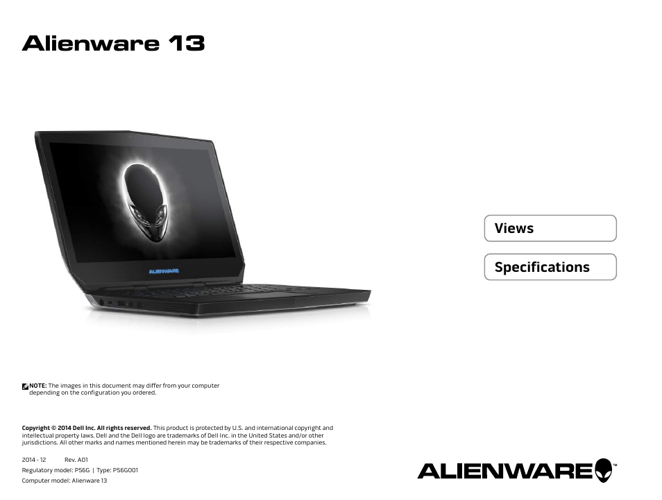 Dell Alienware 13 (Late 2014) User Manual | 21 pages