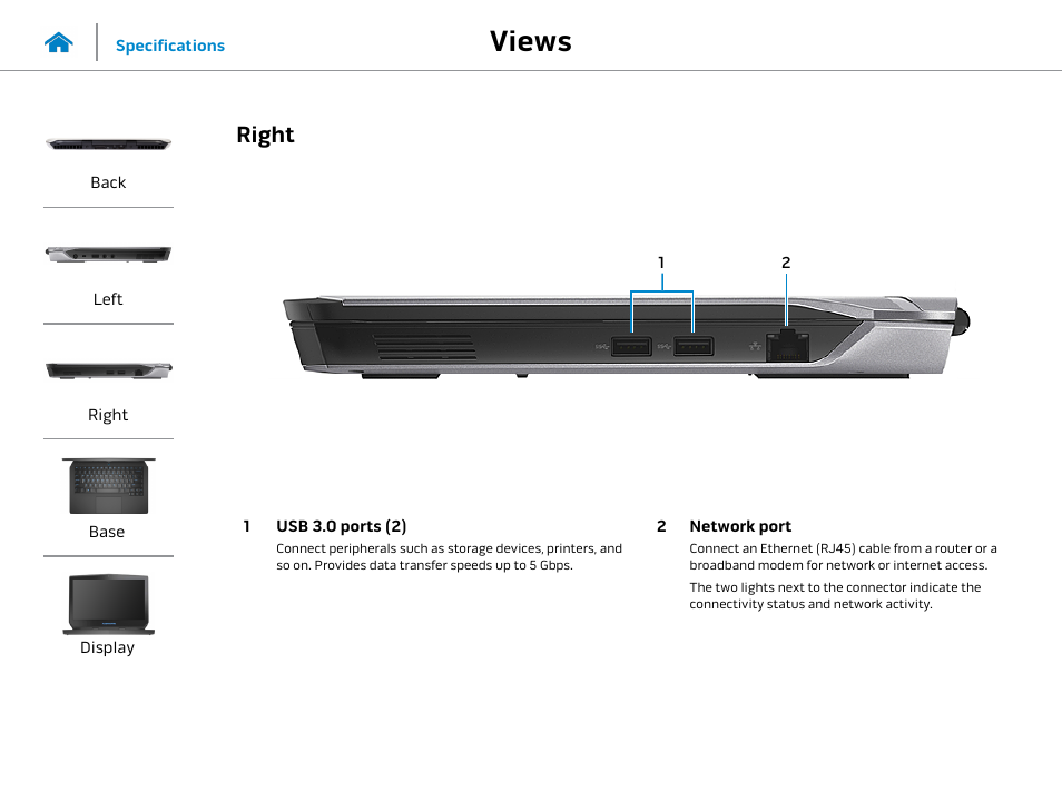 Right, Views | Dell Alienware 13 (Late 2014) User Manual | Page 4 / 21