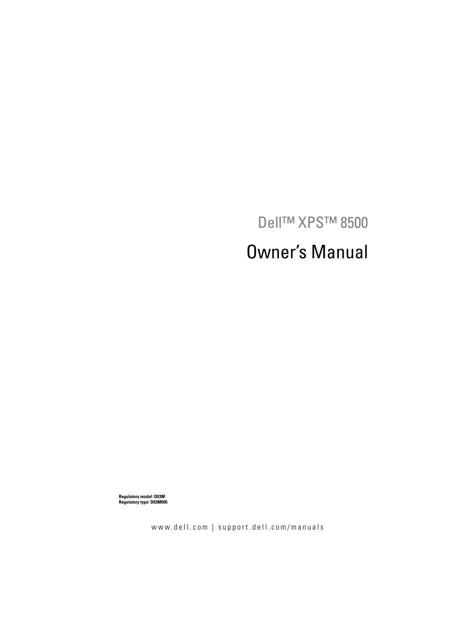 Dell XPS 8500 (Early 2012) User Manual | 136 pages