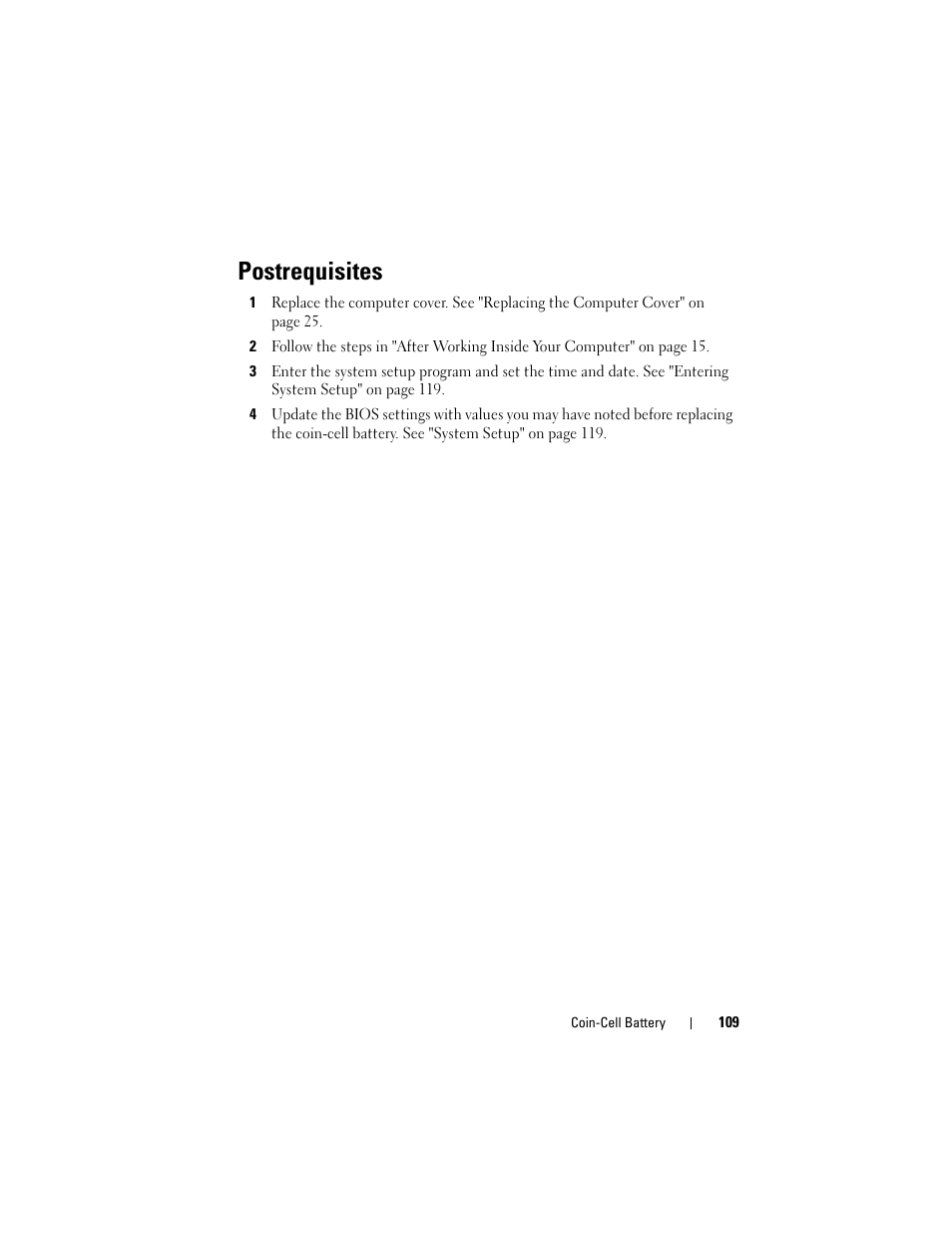 Postrequisites | Dell XPS 8500 (Early 2012) User Manual | Page 109 / 136