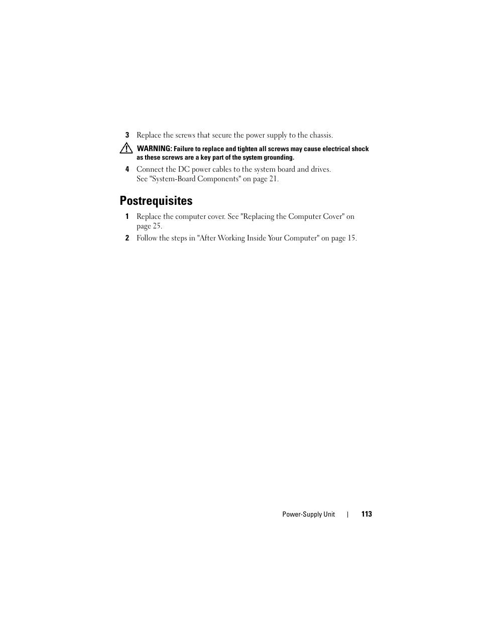 Postrequisites | Dell XPS 8500 (Early 2012) User Manual | Page 113 / 136