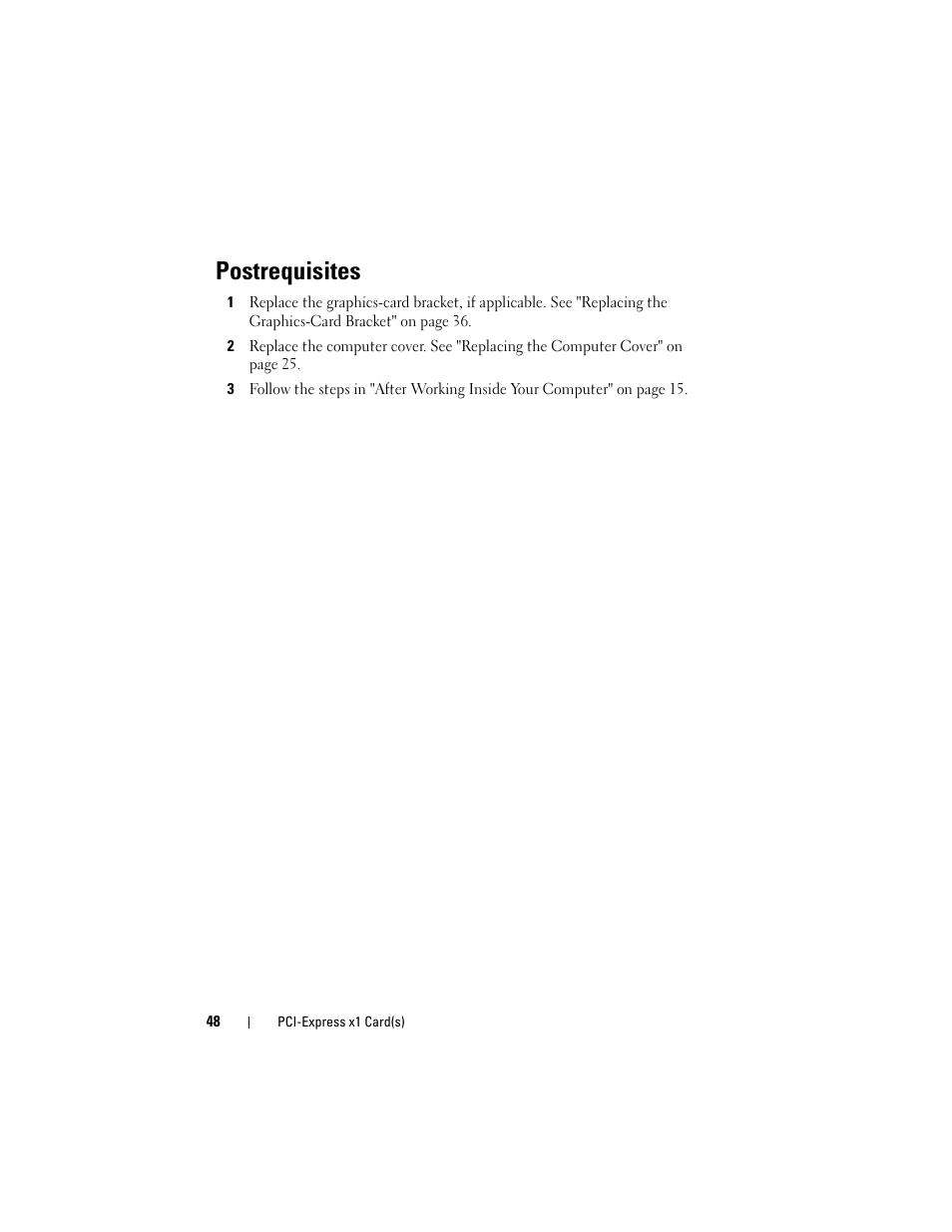 Postrequisites | Dell XPS 8500 (Early 2012) User Manual | Page 48 / 136