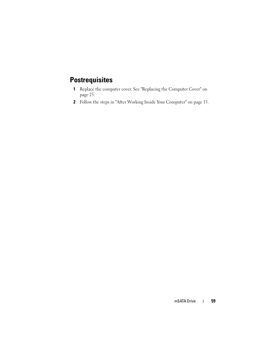 Postrequisites | Dell XPS 8500 (Early 2012) User Manual | Page 59 / 136