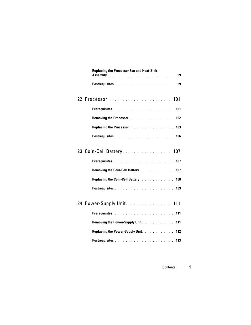 22 processor, 23 coin-cell battery, 24 power-supply unit | Dell XPS 8500 (Early 2012) User Manual | Page 9 / 136