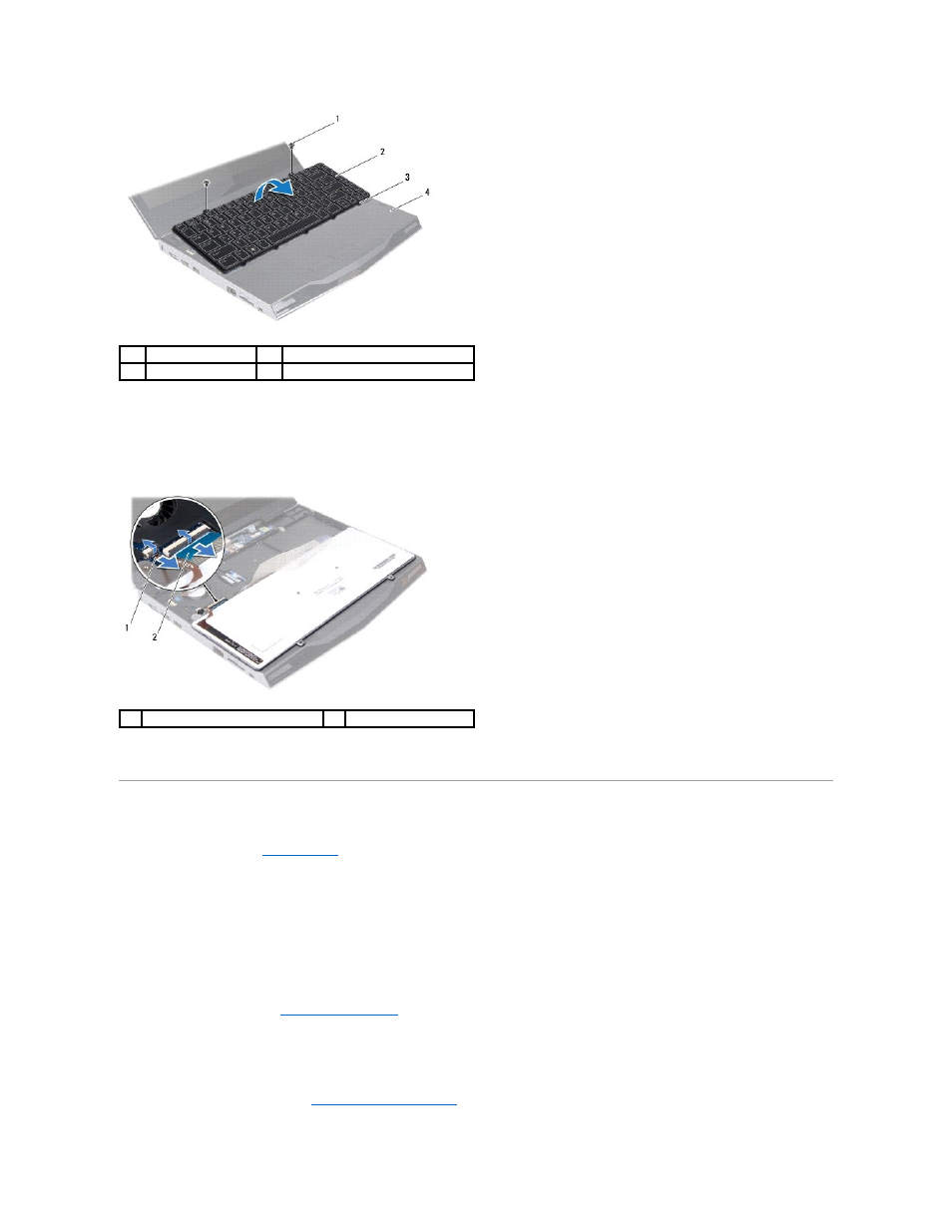 Replacing the keyboard | Dell Alienware M11x R2 (Mid 2010) User Manual | Page 26 / 43