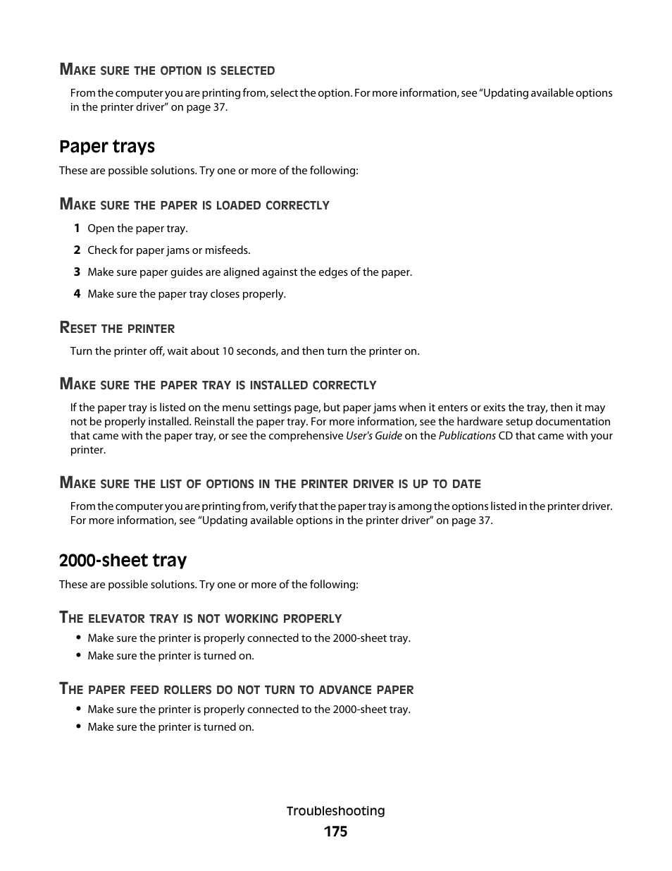 Paper trays, 2000-sheet tray, Paper trays 2000-sheet tray | Dell 5530/dn Mono Laser Printer User Manual | Page 175 / 207