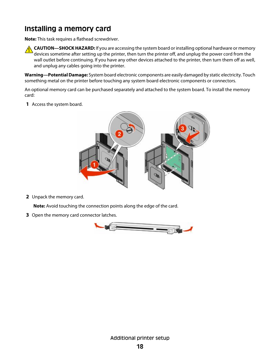 Installing a memory card | Dell 5530/dn Mono Laser Printer User Manual | Page 18 / 207