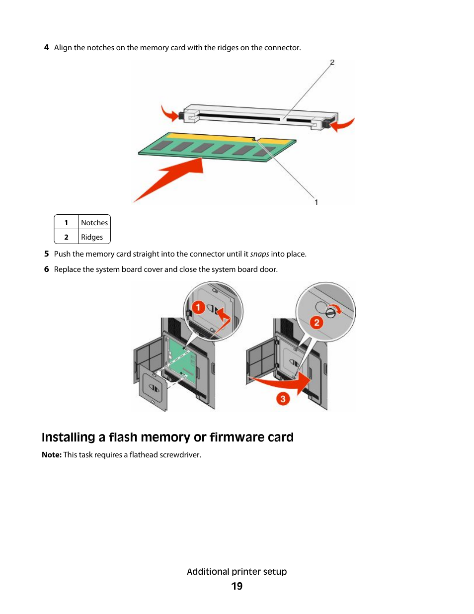 Installing a flash memory or firmware card | Dell 5530/dn Mono Laser Printer User Manual | Page 19 / 207