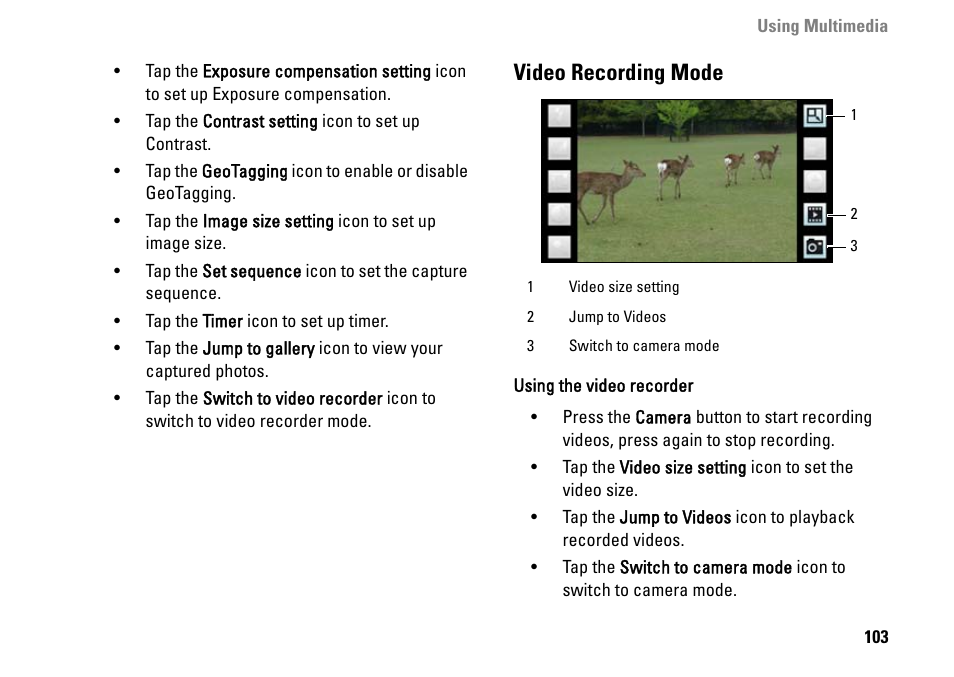 Video recording mode | Dell MINI 3IX User Manual | Page 105 / 145