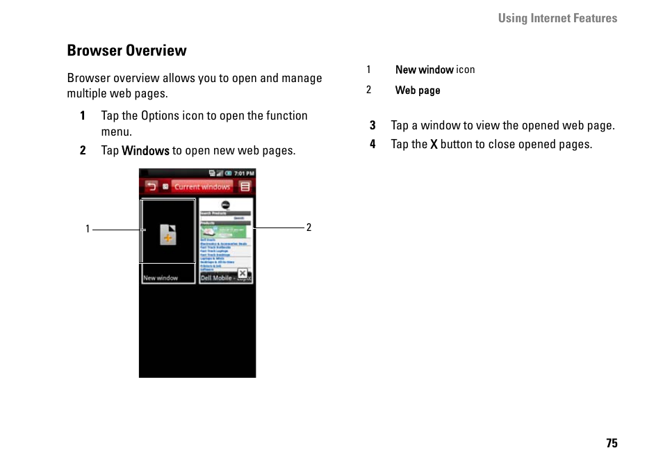 Browser overview | Dell MINI 3IX User Manual | Page 77 / 145