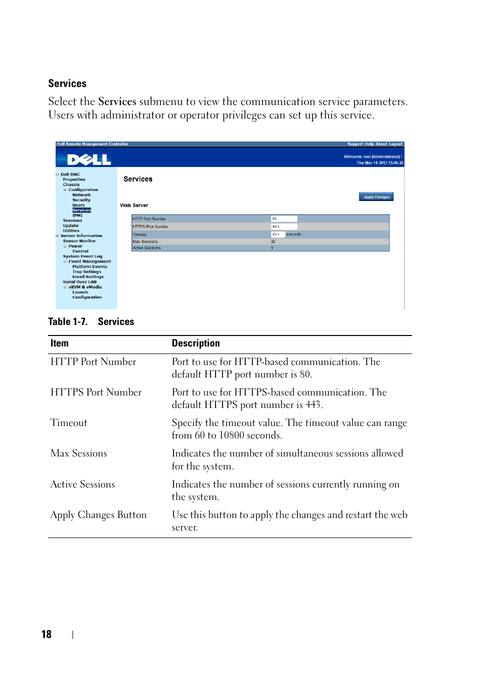 Services | Dell PowerEdge C6220 User Manual | Page 18 / 78