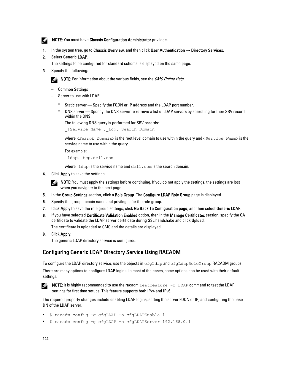 Dell POWEREDGE M1000E User Manual | Page 144 / 260