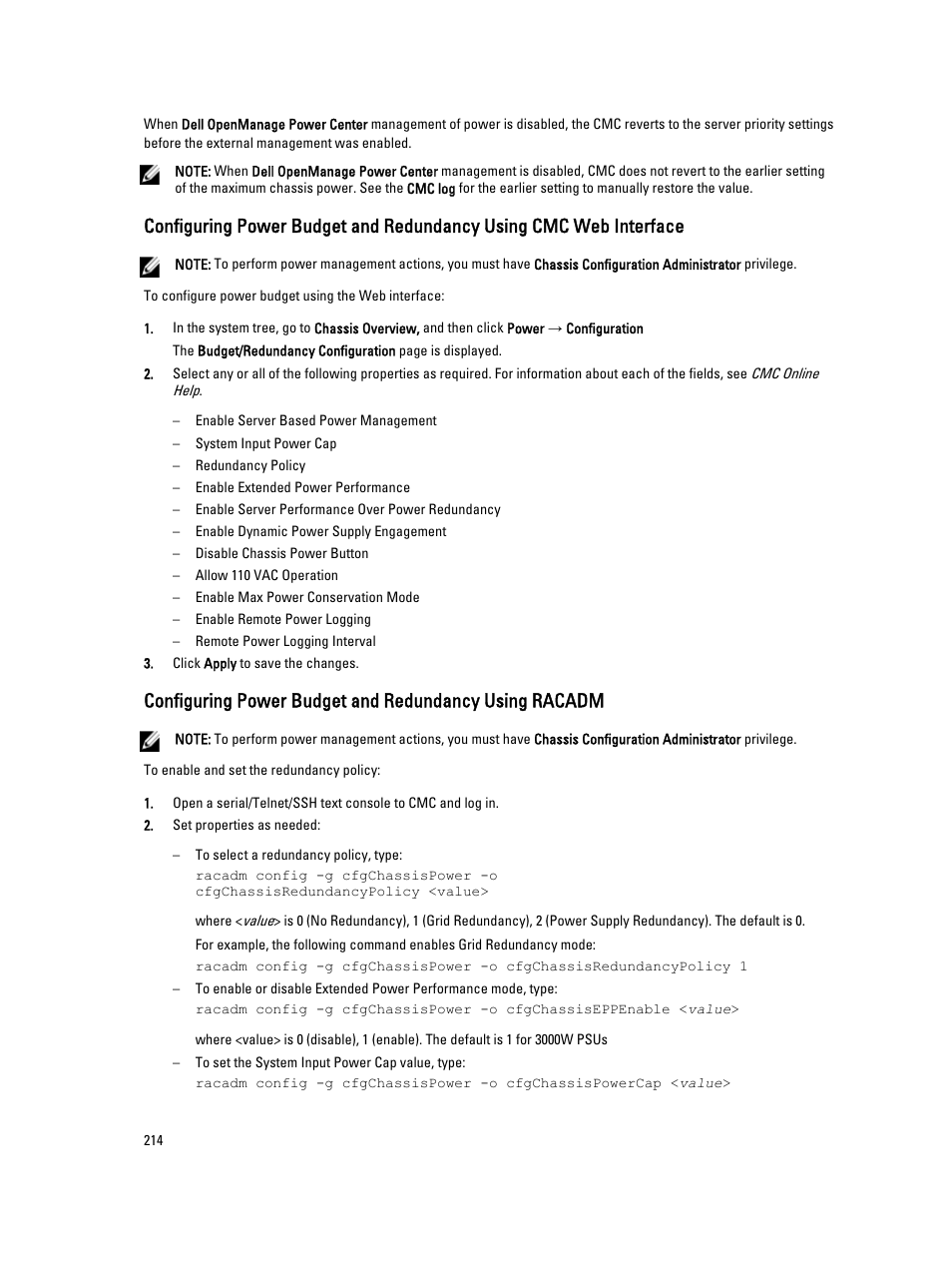 Dell POWEREDGE M1000E User Manual | Page 214 / 260