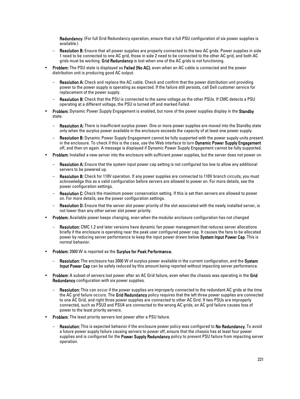 Dell POWEREDGE M1000E User Manual | Page 221 / 260