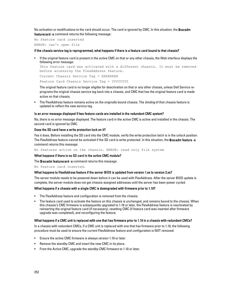 Dell POWEREDGE M1000E User Manual | Page 252 / 260