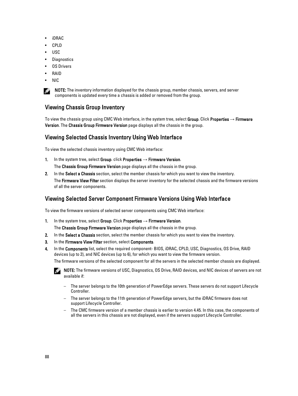 Viewing chassis group inventory | Dell POWEREDGE M1000E User Manual | Page 88 / 260