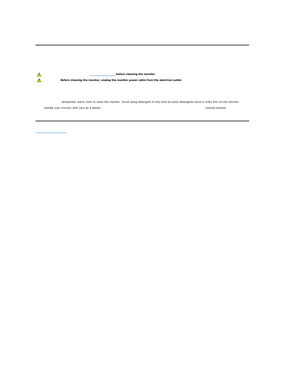 Maintenance guidelines, Cleaning your monitor | Dell U2311H Monitor User Manual | Page 12 / 38