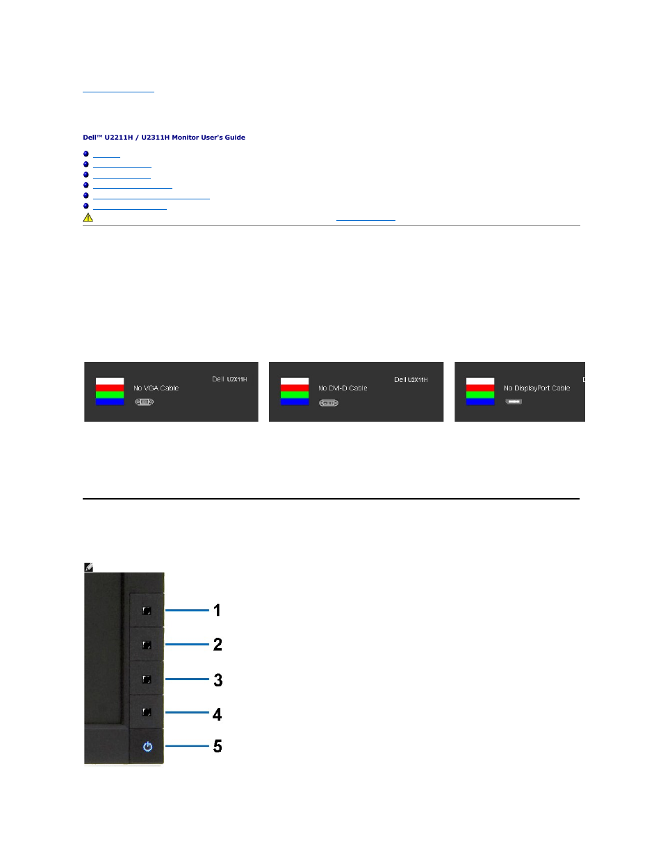 Troubleshooting, Self-test, Built-in diagnostics | Dell U2311H Monitor User Manual | Page 35 / 38