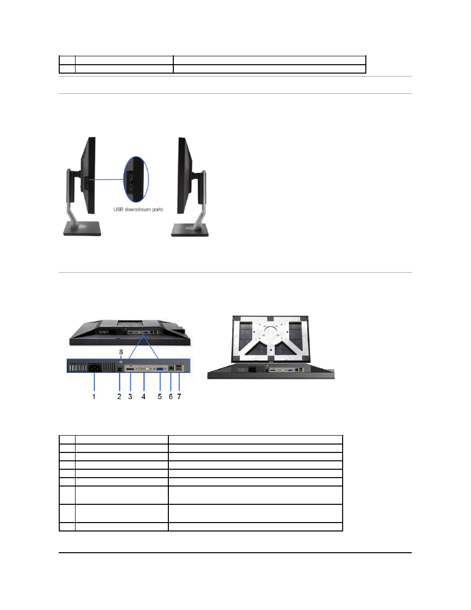 Side view, Bottom view | Dell U2311H Monitor User Manual | Page 5 / 38