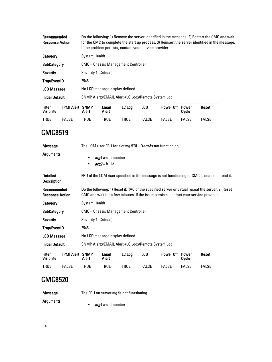 Cmc8519, Cmc8520 | Dell PowerEdge VRTX User Manual | Page 114 / 931