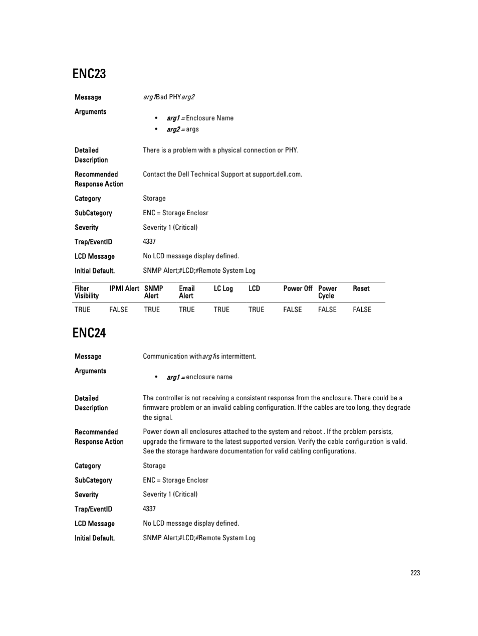 Enc23, Enc24 | Dell PowerEdge VRTX User Manual | Page 223 / 931