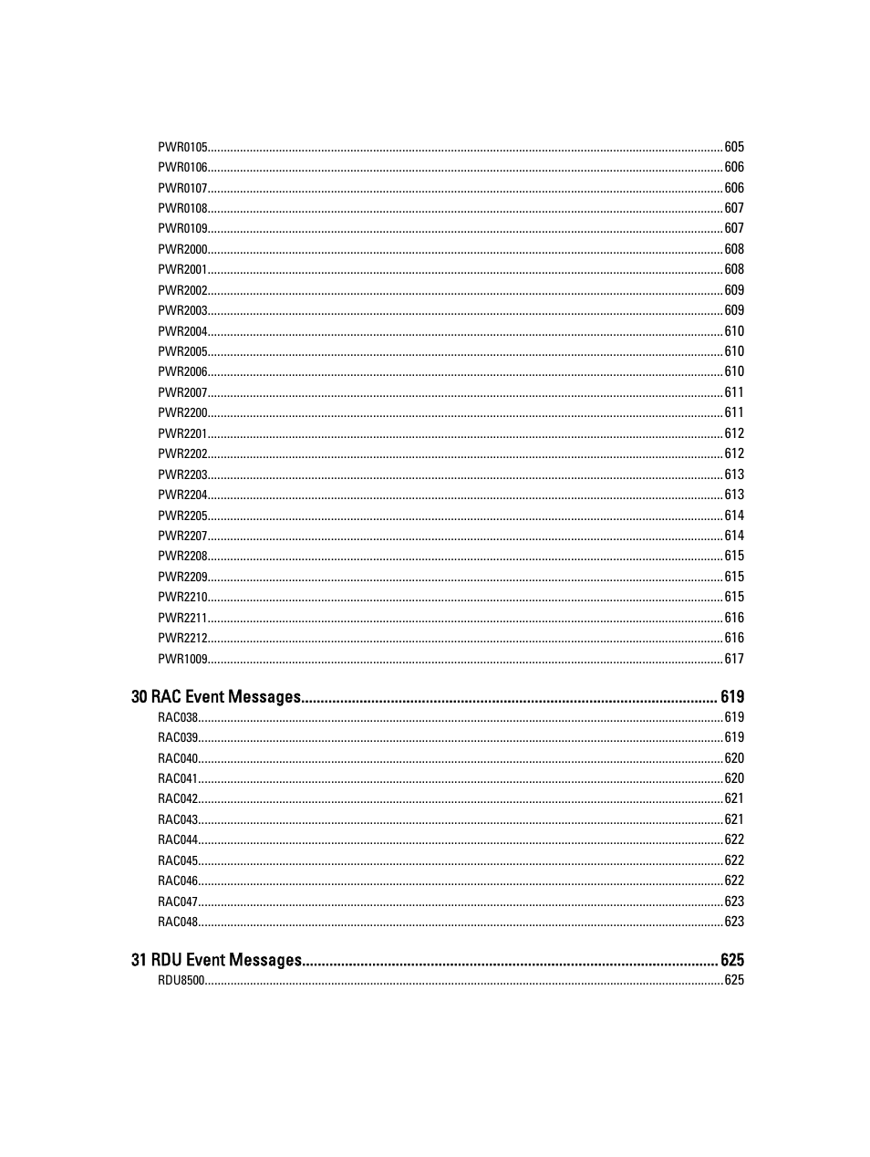 30 rac event messages, 31 rdu event messages | Dell PowerEdge VRTX User Manual | Page 29 / 931