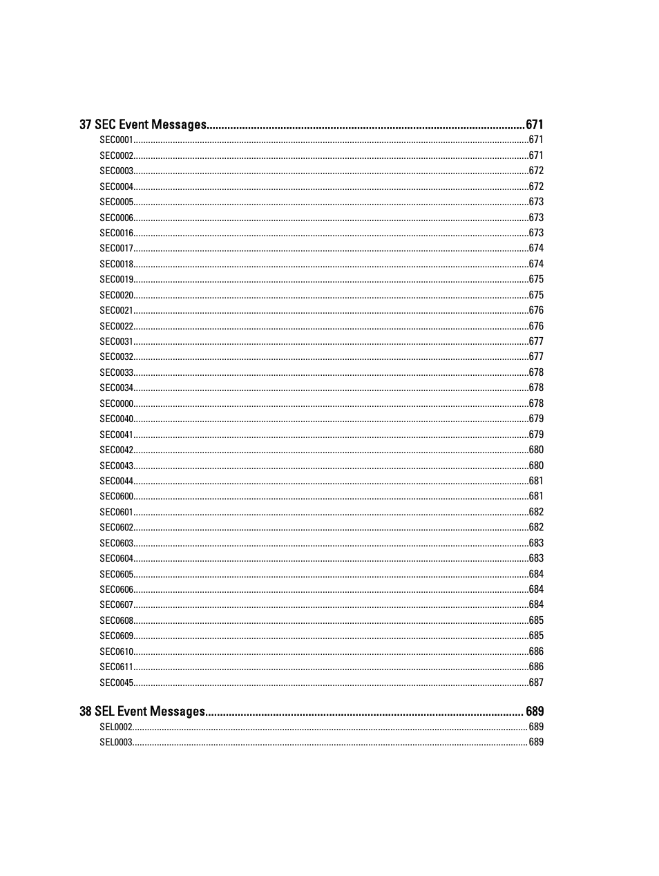 37 sec event messages, 38 sel event messages | Dell PowerEdge VRTX User Manual | Page 32 / 931