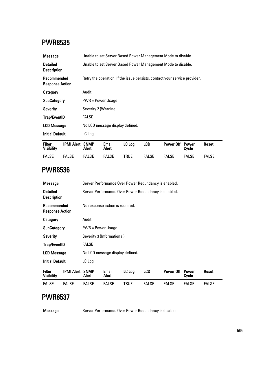 Pwr8535, Pwr8536, Pwr8537 | Dell PowerEdge VRTX User Manual | Page 565 / 931