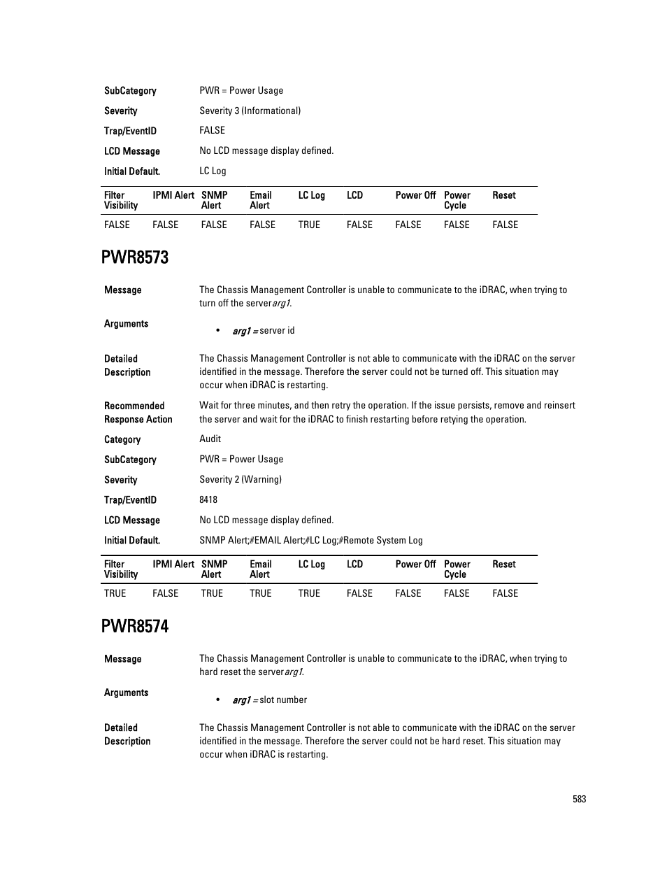 Pwr8573, Pwr8574 | Dell PowerEdge VRTX User Manual | Page 583 / 931