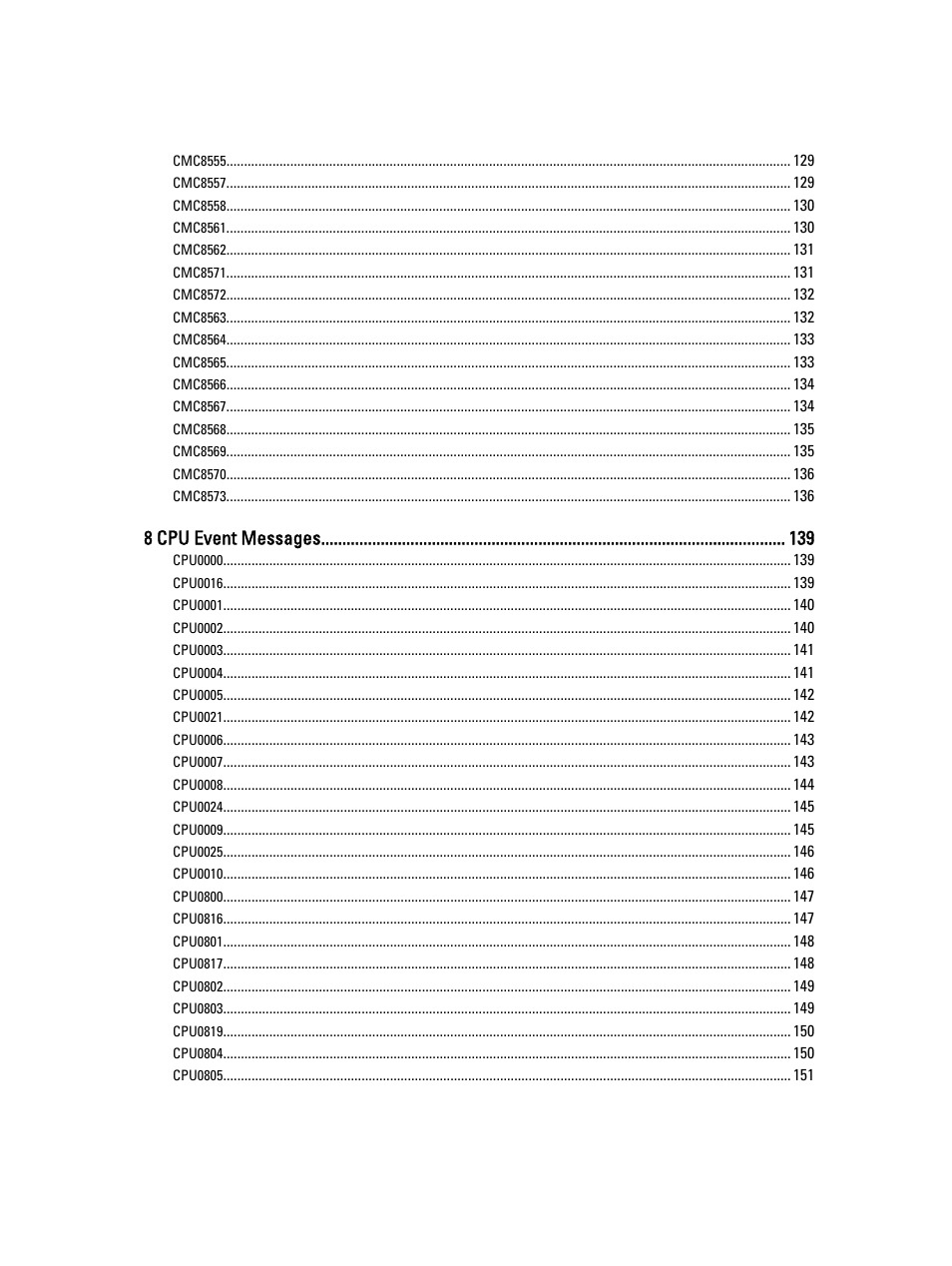 8 cpu event messages | Dell PowerEdge VRTX User Manual | Page 7 / 931