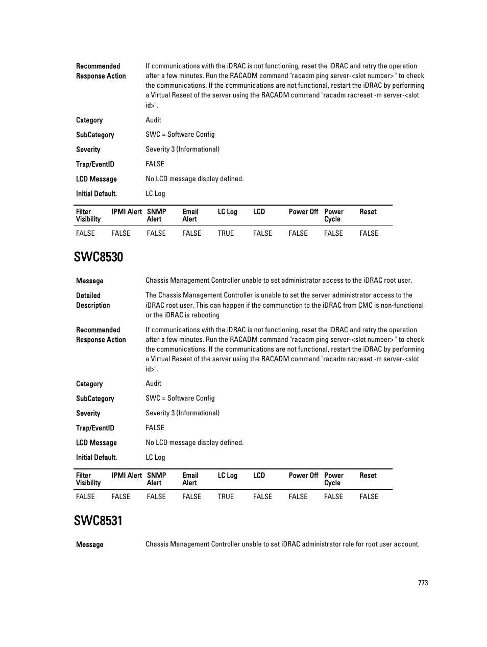 Swc8530, Swc8531 | Dell PowerEdge VRTX User Manual | Page 773 / 931