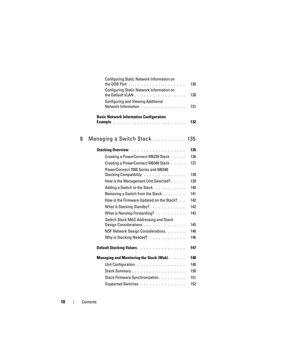 8 managing a switch stack | Dell POWEREDGE M1000E User Manual | Page 10 / 1246