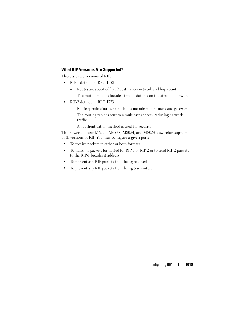 What rip versions are supported | Dell POWEREDGE M1000E User Manual | Page 1019 / 1246