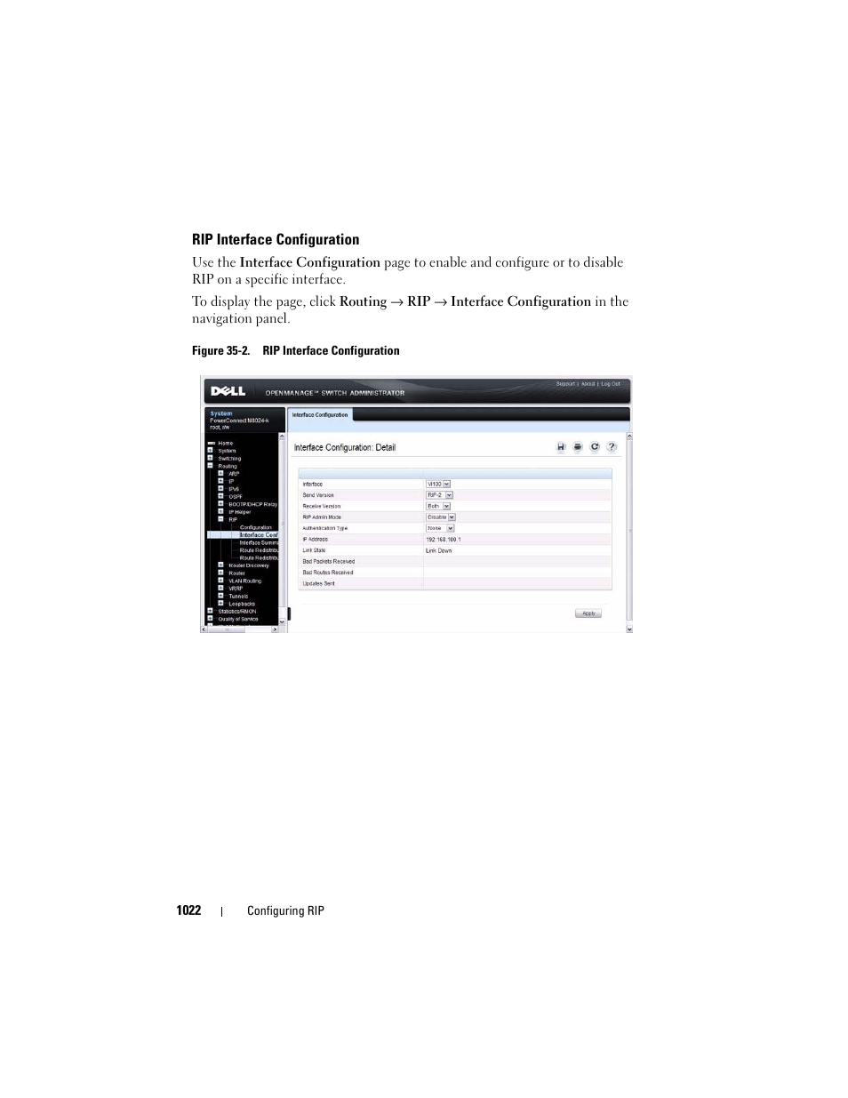 Rip interface configuration | Dell POWEREDGE M1000E User Manual | Page 1022 / 1246