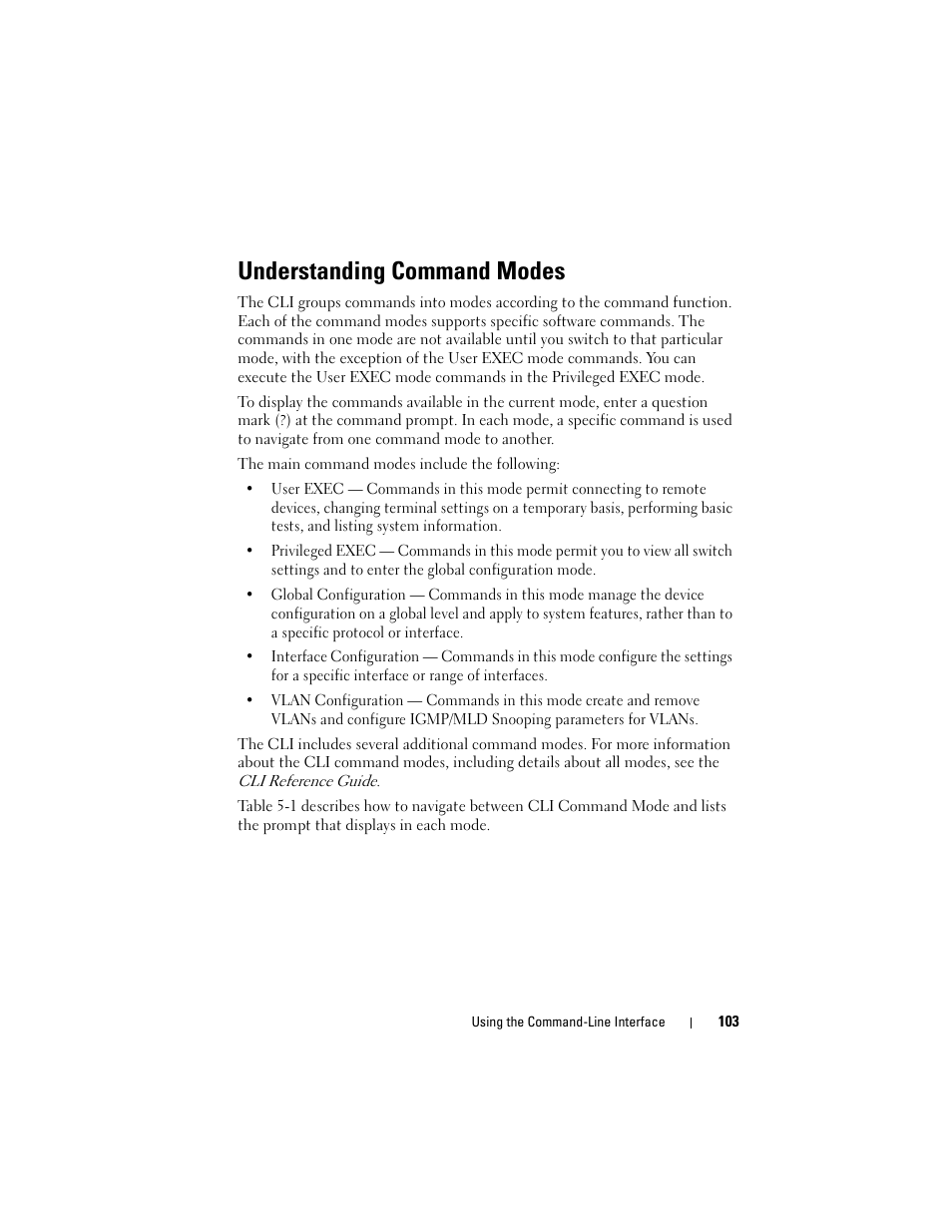 Understanding command modes | Dell POWEREDGE M1000E User Manual | Page 103 / 1246