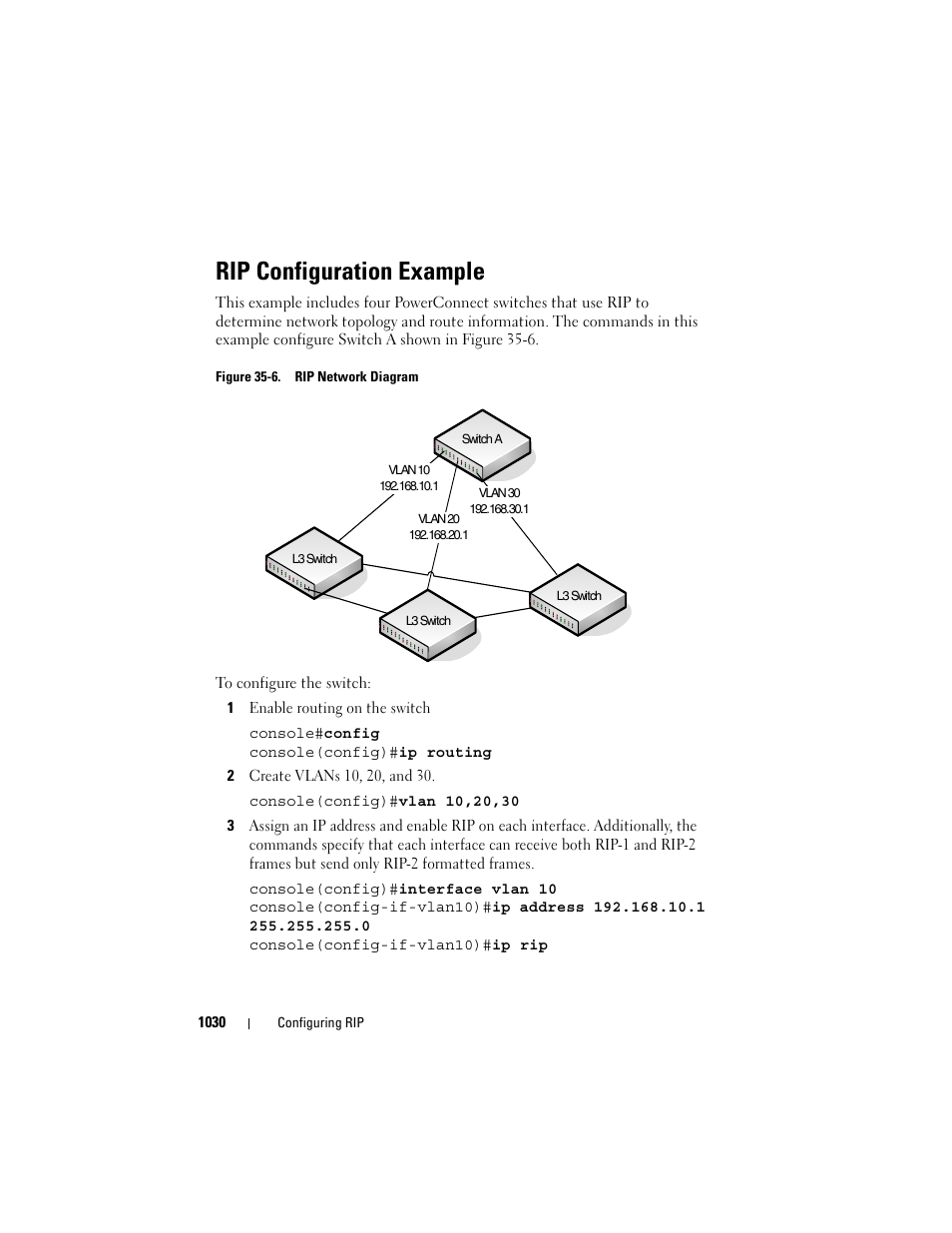 Rip configuration example | Dell POWEREDGE M1000E User Manual | Page 1030 / 1246