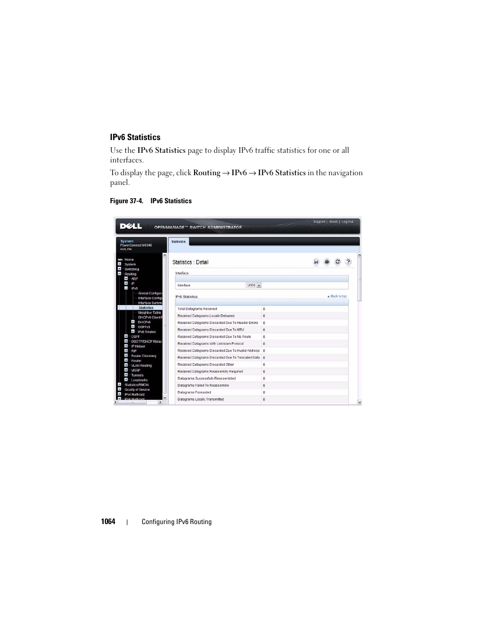 Ipv6 statistics | Dell POWEREDGE M1000E User Manual | Page 1064 / 1246