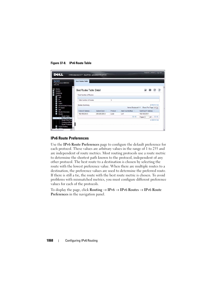 Ipv6 route preferences | Dell POWEREDGE M1000E User Manual | Page 1068 / 1246