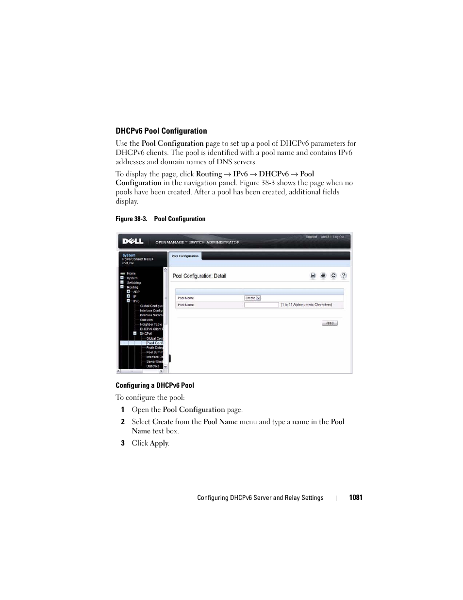 Dhcpv6 pool configuration | Dell POWEREDGE M1000E User Manual | Page 1081 / 1246