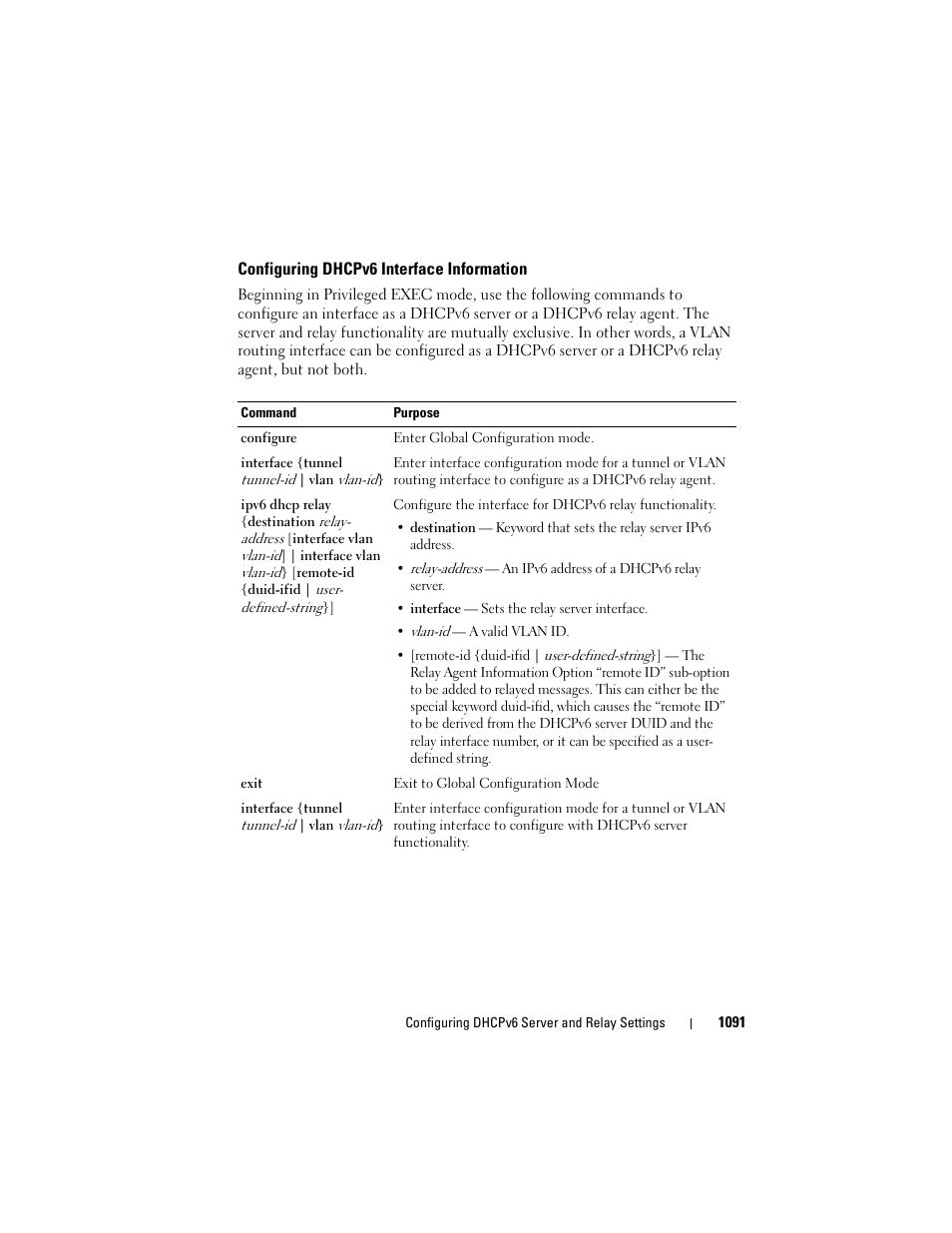 Configuring dhcpv6 interface information | Dell POWEREDGE M1000E User Manual | Page 1091 / 1246